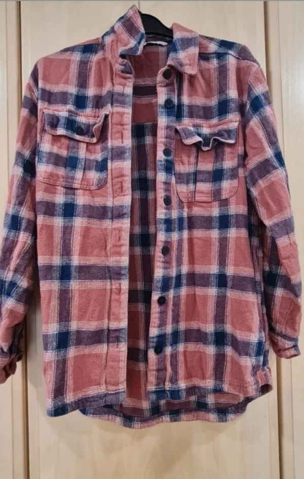 TU Woman Women’s Check Shirt Coral Button Up Casual M / UK 12-14