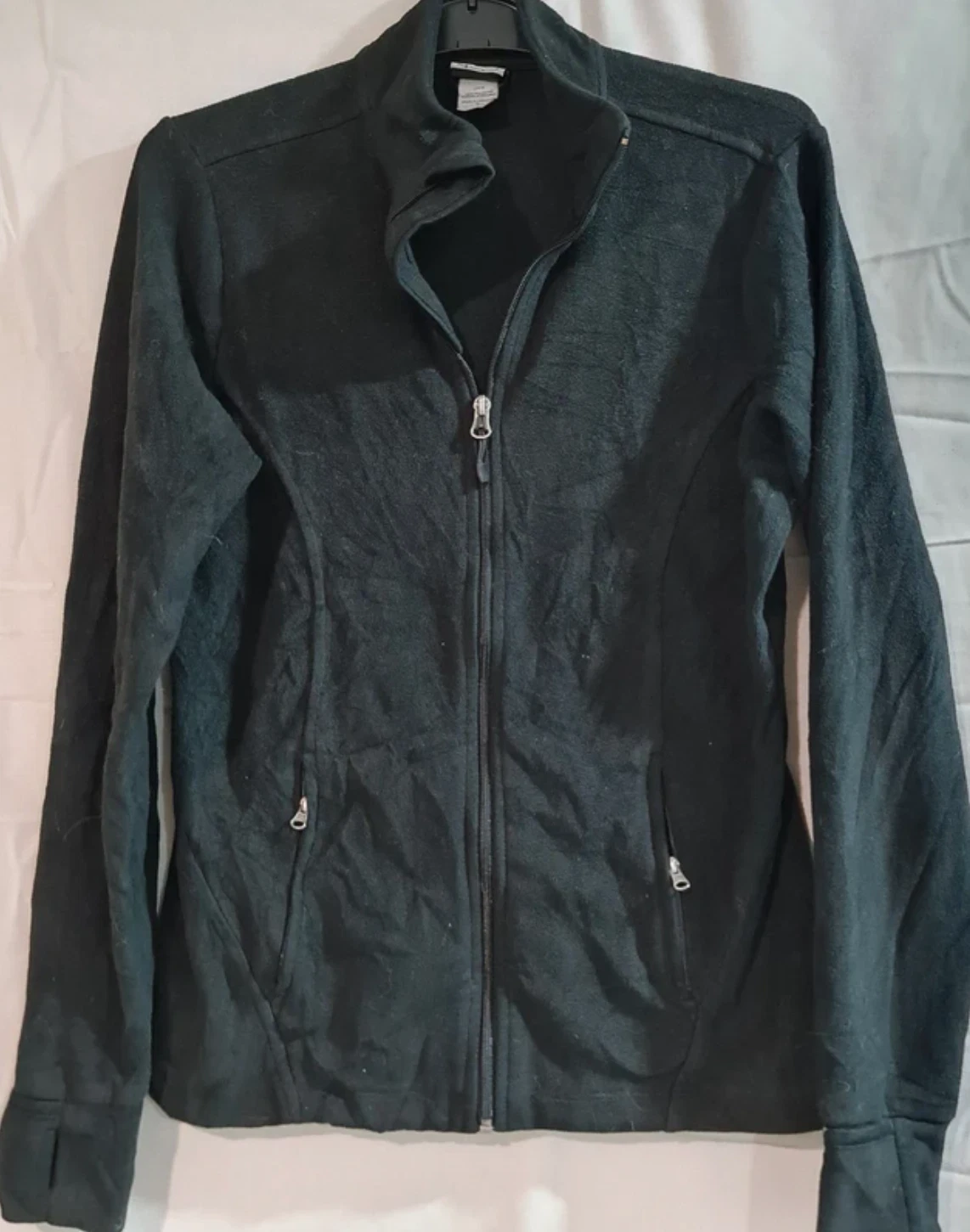 Champion Women’s Black Zip Up Jacket Fleece Lightweight UK 8-10