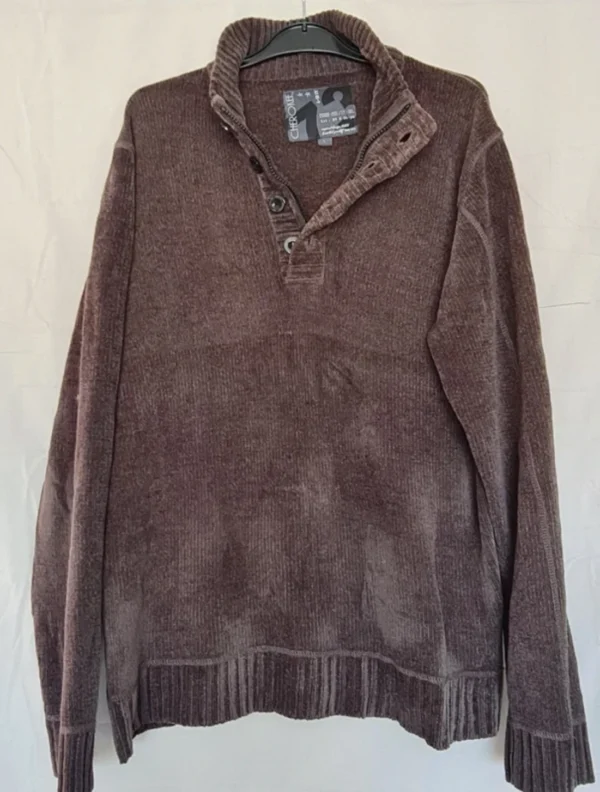 Cherokee Men’s Brown Knitted Jumper Button Neck L