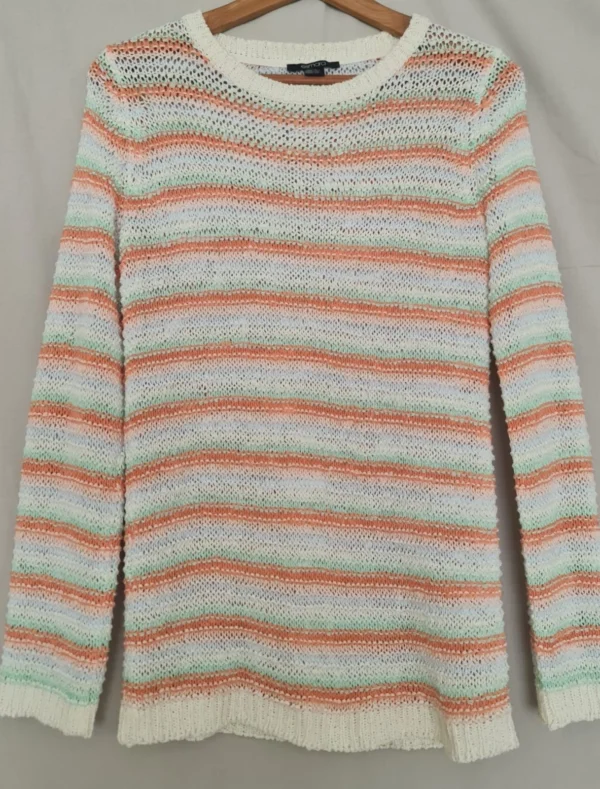 Esmara Women’s Open Knit Striped Jumper Multi S UK 10-12