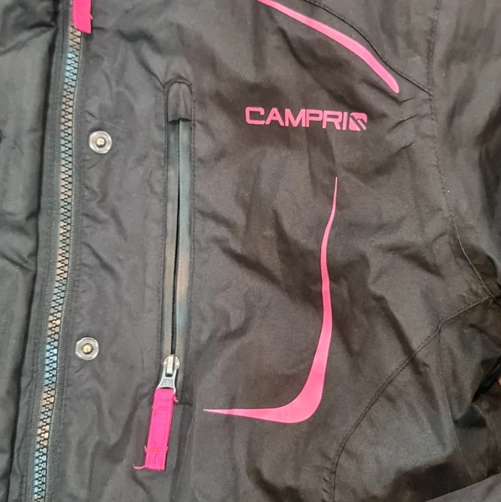 Campri Girls Black Pink Ski Jacket Hooded Waterproof 11-12 Years - Image 2