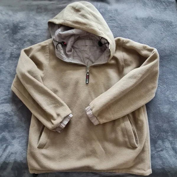 Street Gear Women’s Beige Fleece Hoodie Half Zip S / UK 8-10