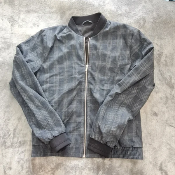 Next Men’s Navy Check Bomber Jacket Slim Fit M