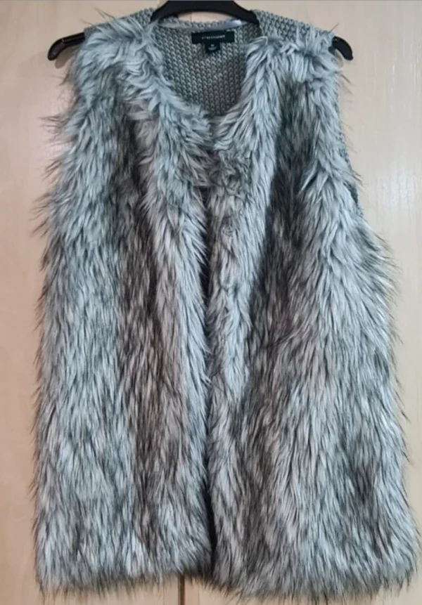 Atmosphere Women’s Faux Fur Gilet Grey Vest M / UK 12-14