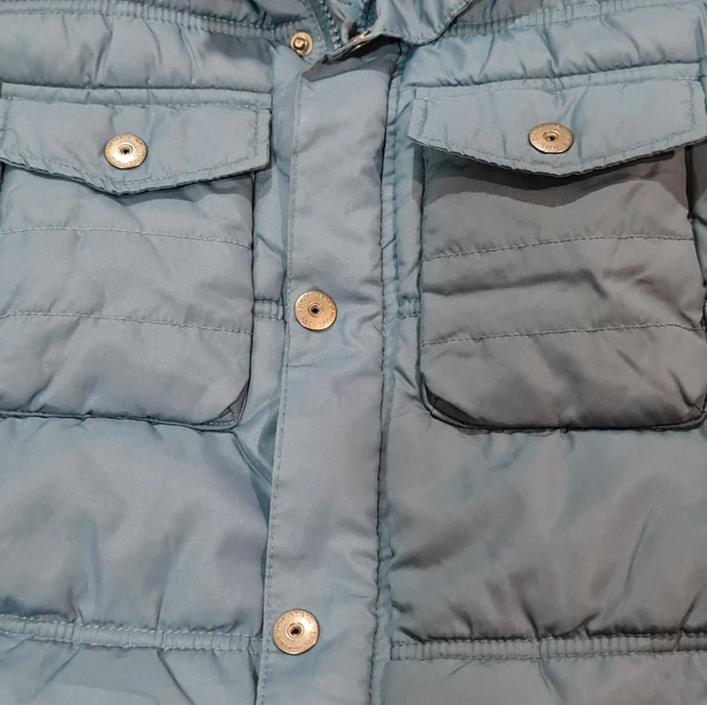 Easy Men’s Puffer Gilet Blue Snap Button Zip Up Bodywarmer S - Image 3