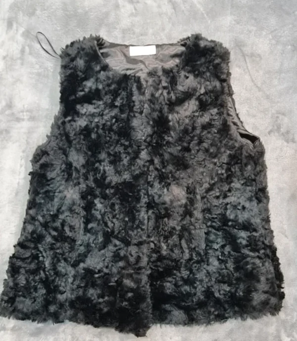 Wallis Petite Women’s Faux Fur Gilet Black Sleeveless UK 16-18