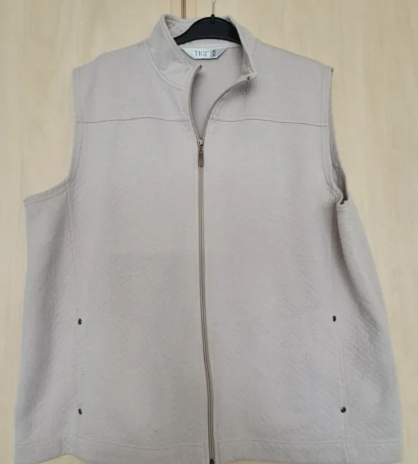 TIGI Women’s Fleece Gilet Cream Zip Up Sleeveless UK 20-22