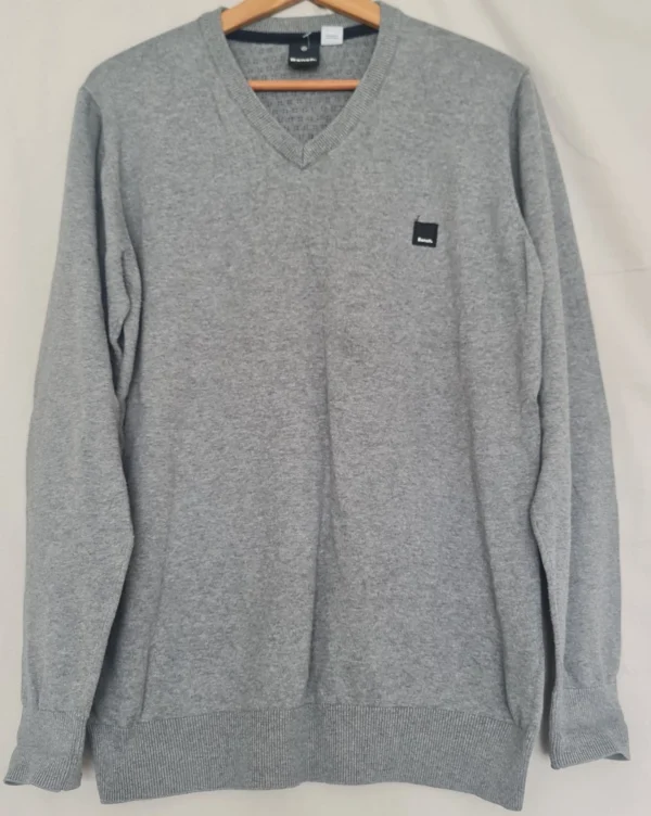 Bench Men’s V-Neck Knit Jumper Grey XL
