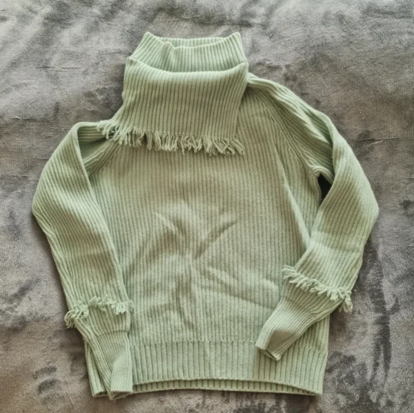 Madeleine Women’s Ribbed Turtleneck Jumper Mint Green UK 8-10