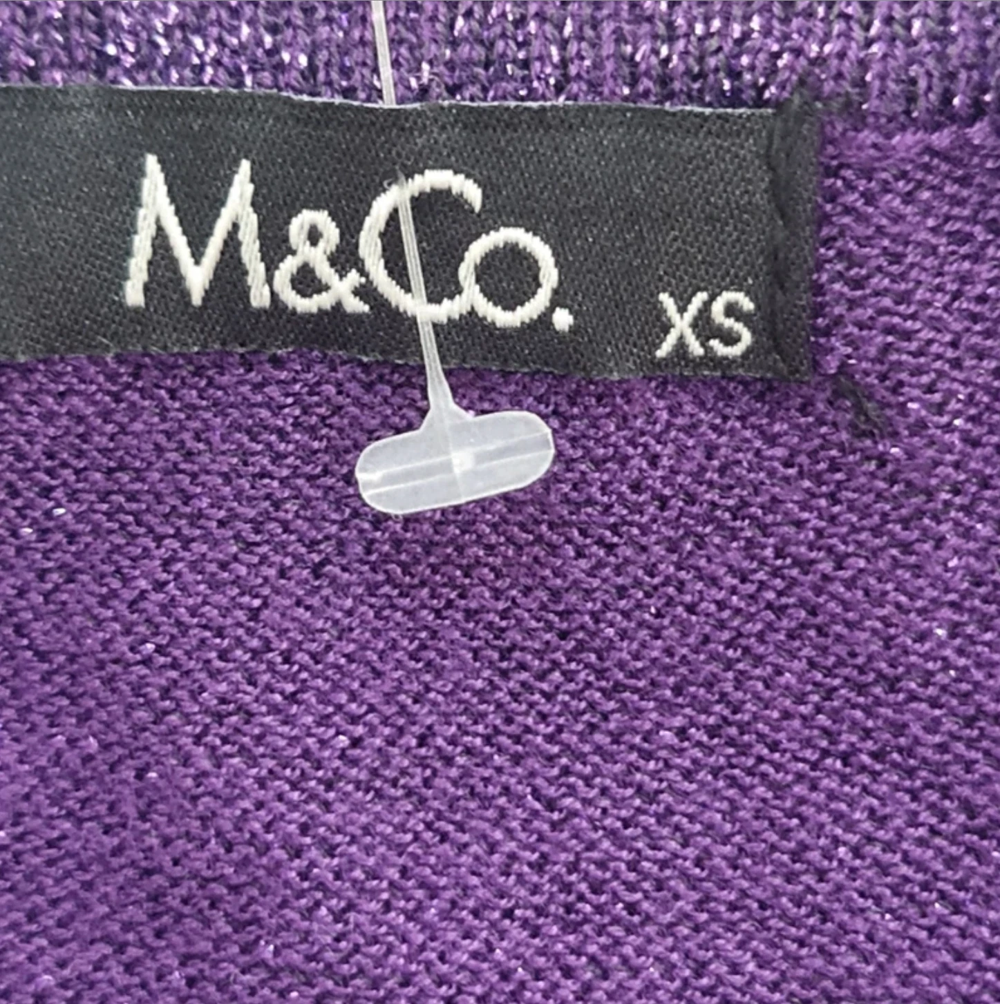 M&Co Women’s Purple Sparkle Cardigan XS / UK 4-6 - Image 3