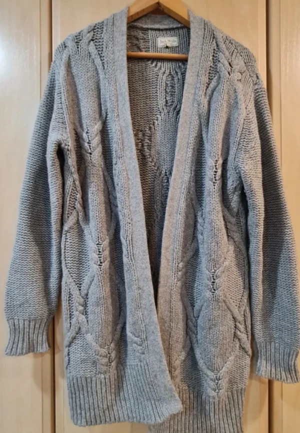 Jack Wills Women’s Grey Cable Knit Cardigan S / UK 8-10