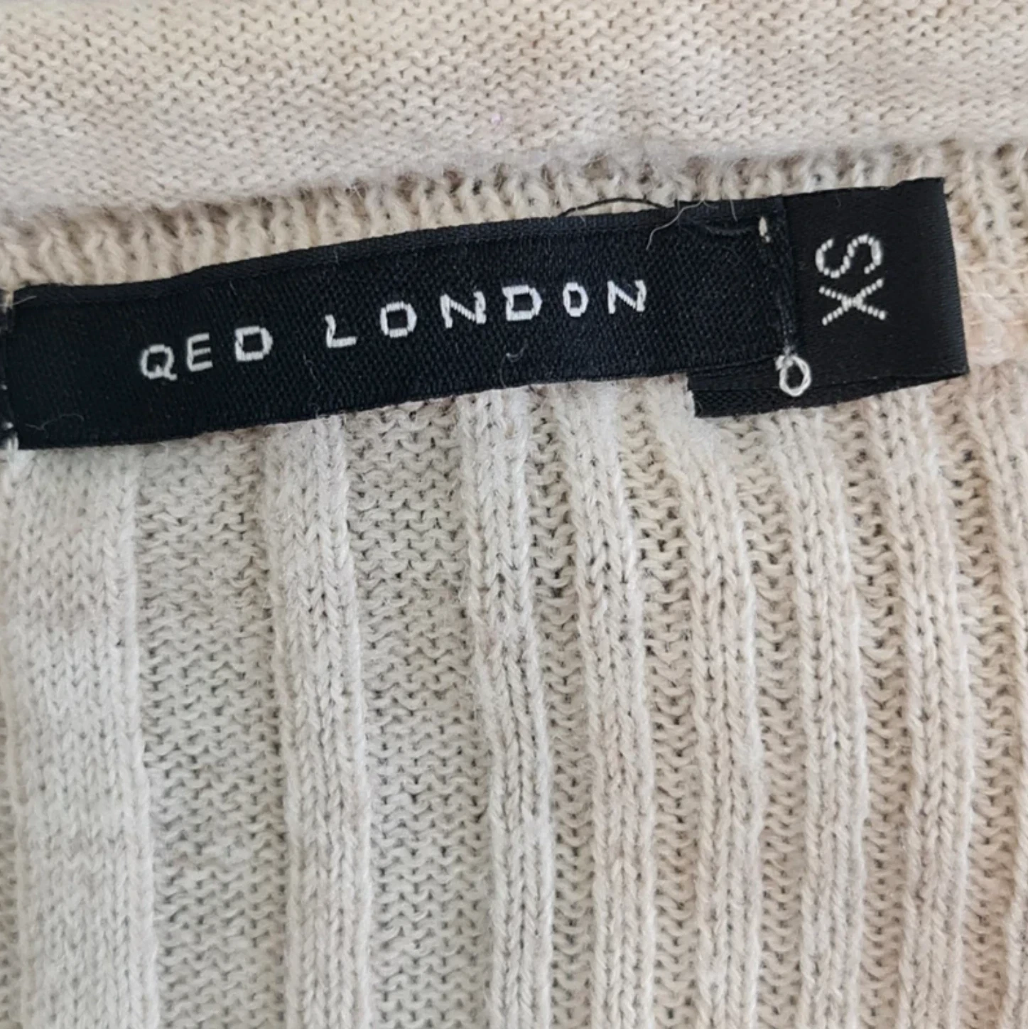 QED London Women’s Beige Ribbed Knit Midi Dress XS / UK 4-6 - Image 2