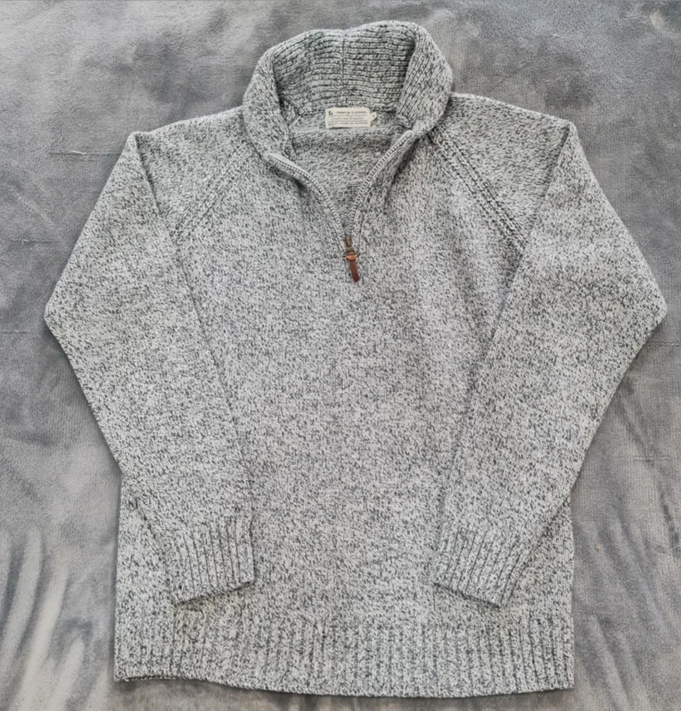TU Men’s Grey 1/4 Zip Knit Jumper S / UK 36-38