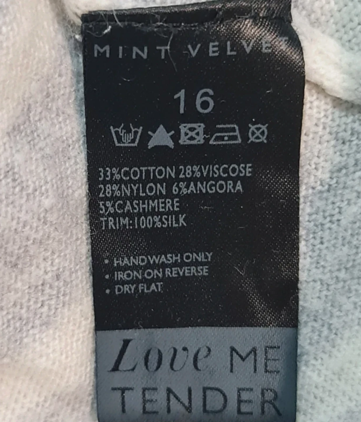 Mint Velvet Women’s Grey Stripe Cashmere Blend Jumper L UK 16-18 - Image 3