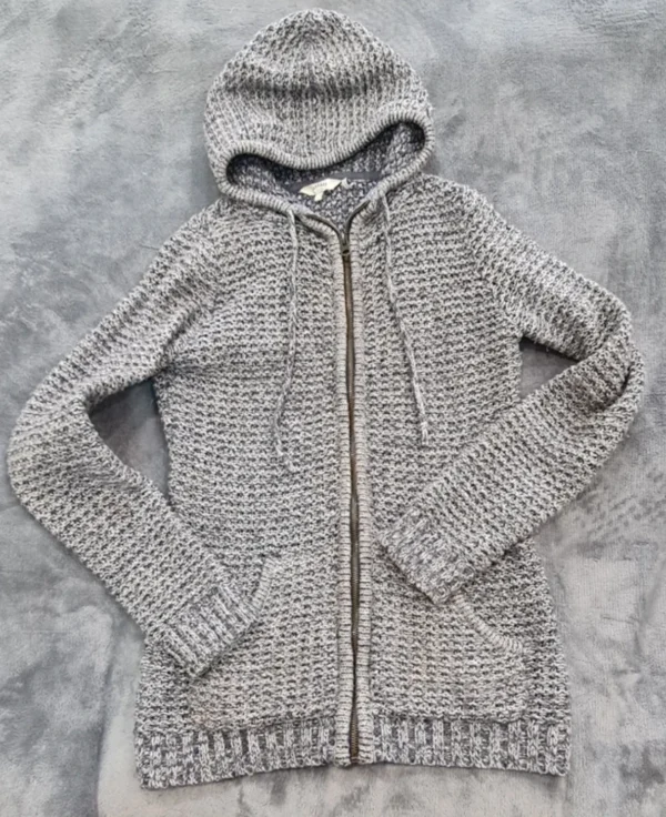 FatFace Women’s Grey Knitted Hooded Zip Cardigan XS / UK 4-6