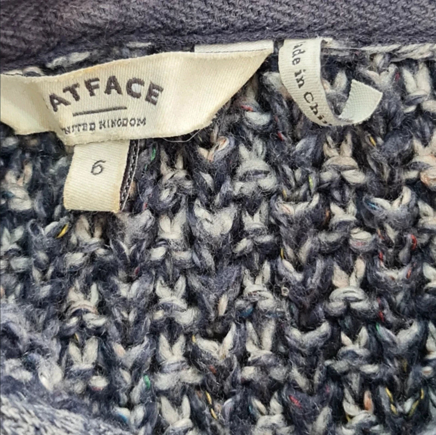 FatFace Women’s Grey Knitted Hooded Zip Cardigan XS / UK 4-6 - Image 2