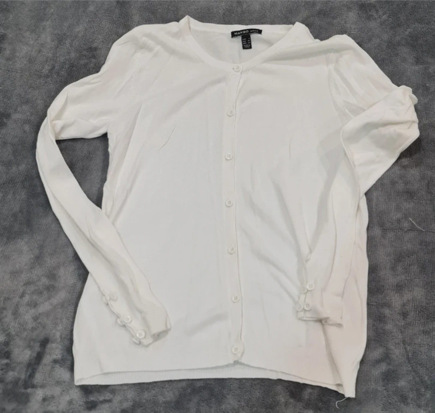 Mango Women’s Cardigan White Long Sleeve Knit Top S / UK 8-10