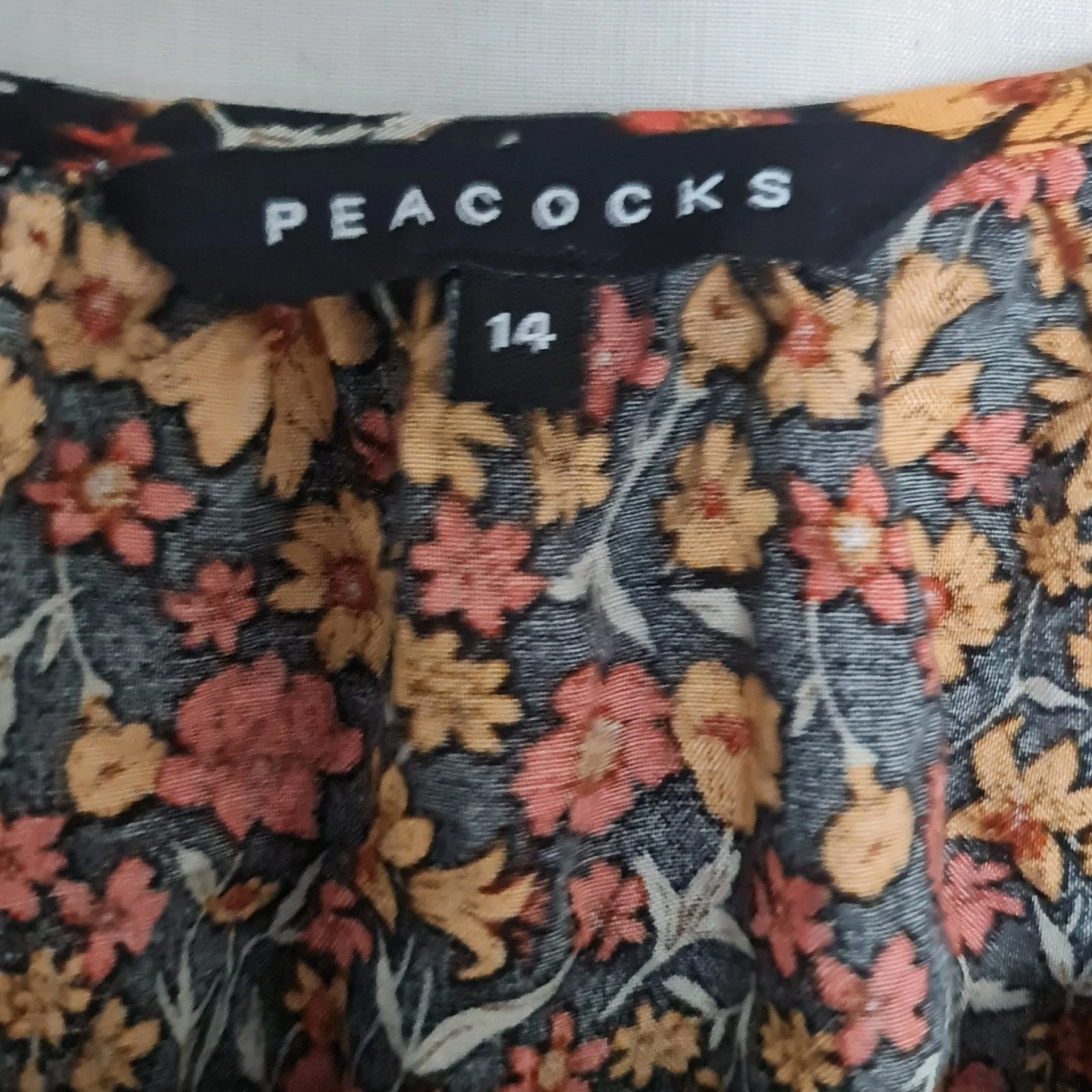 Peacocks Women’s Floral Print Blouse Black Multi M UK 12-14 - Image 2