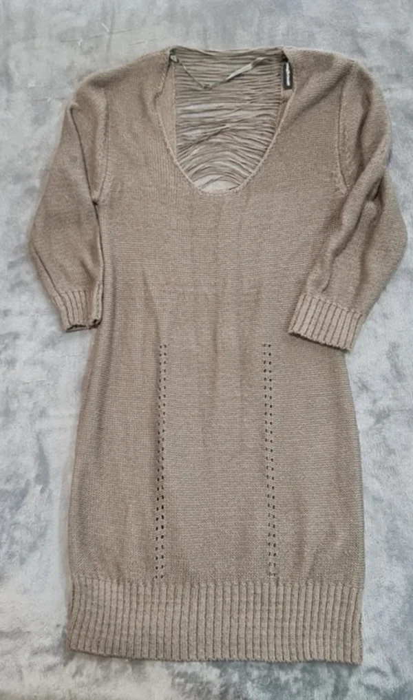 Atmosphere Women’s Knitted Jumper Dress Beige Long UK 8-10