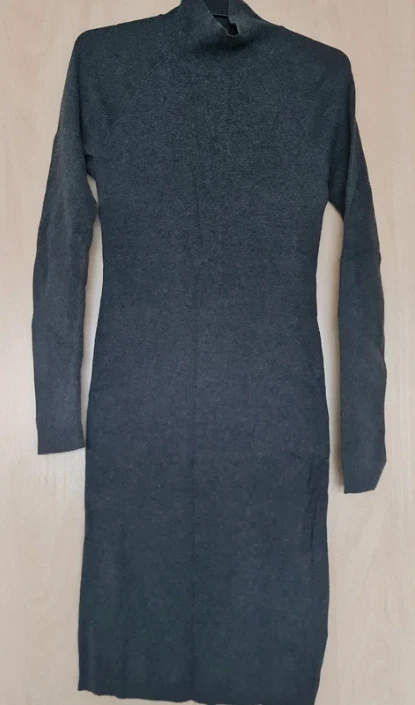 Next Women’s Roll Neck Knit Dress Grey Long Sleeve UK 8-10