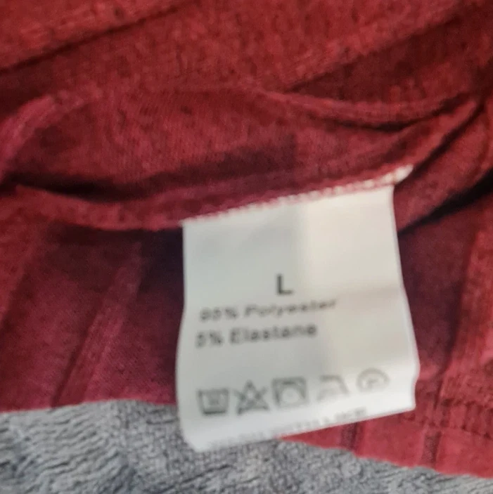Women’s Ribbed Knit Jumper Burgundy High Neck Stretch L UK 16-18 - Image 2