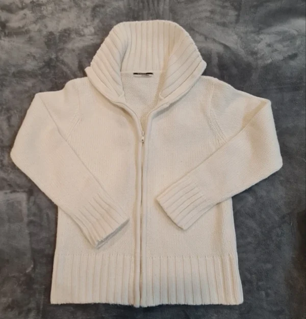 George Women’s Zip Cardigan Cream Knit Jacket M / UK 12-14