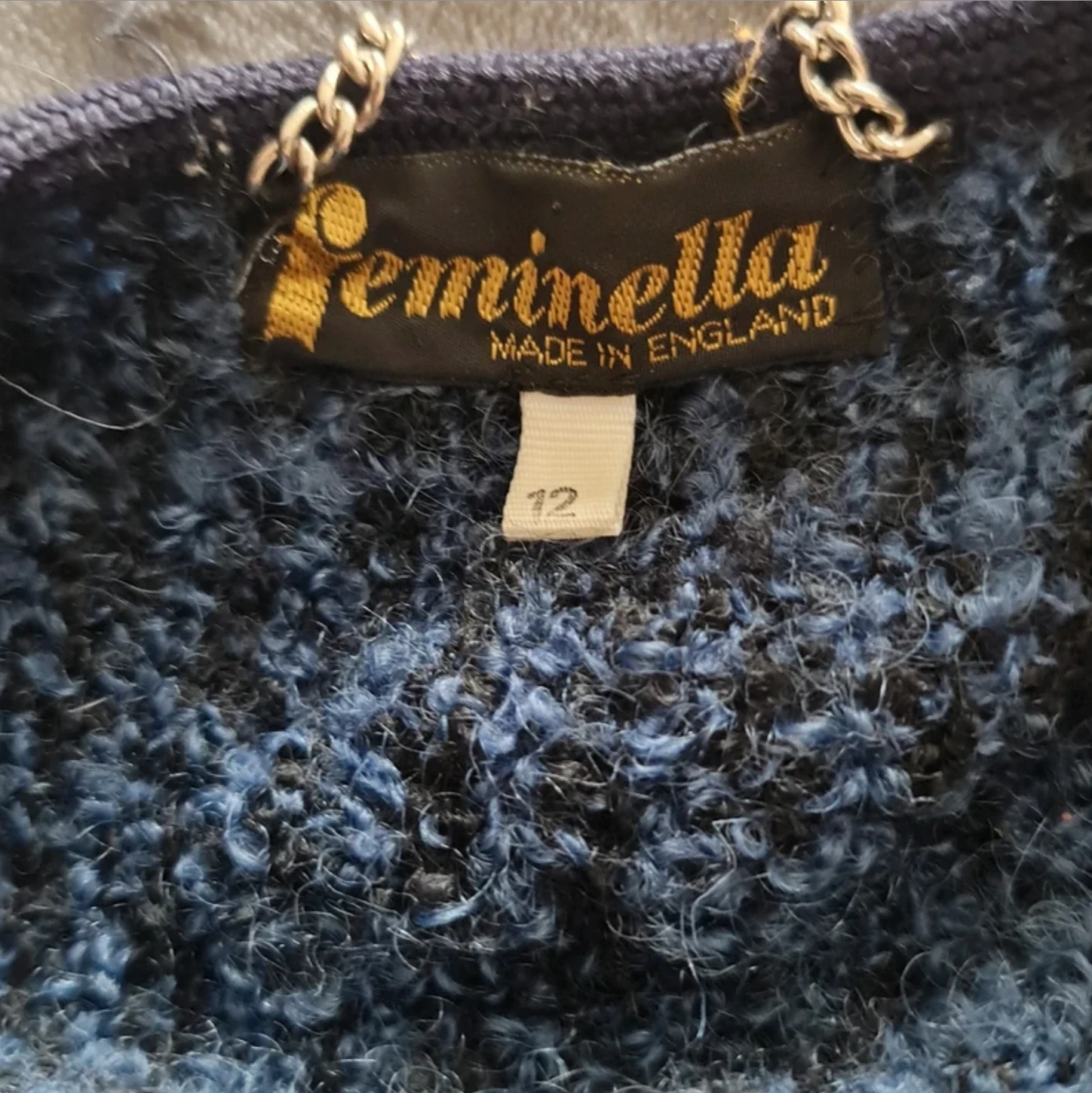 Feminella Women’s Textured Cardigan Jacket L / Blue UK 16-18 - Image 4