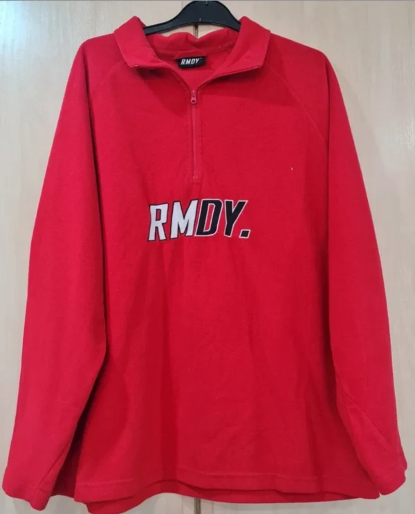 RMDY Men’s Red Fleece Pullover L Quarter Zip Casual Sweatshirt