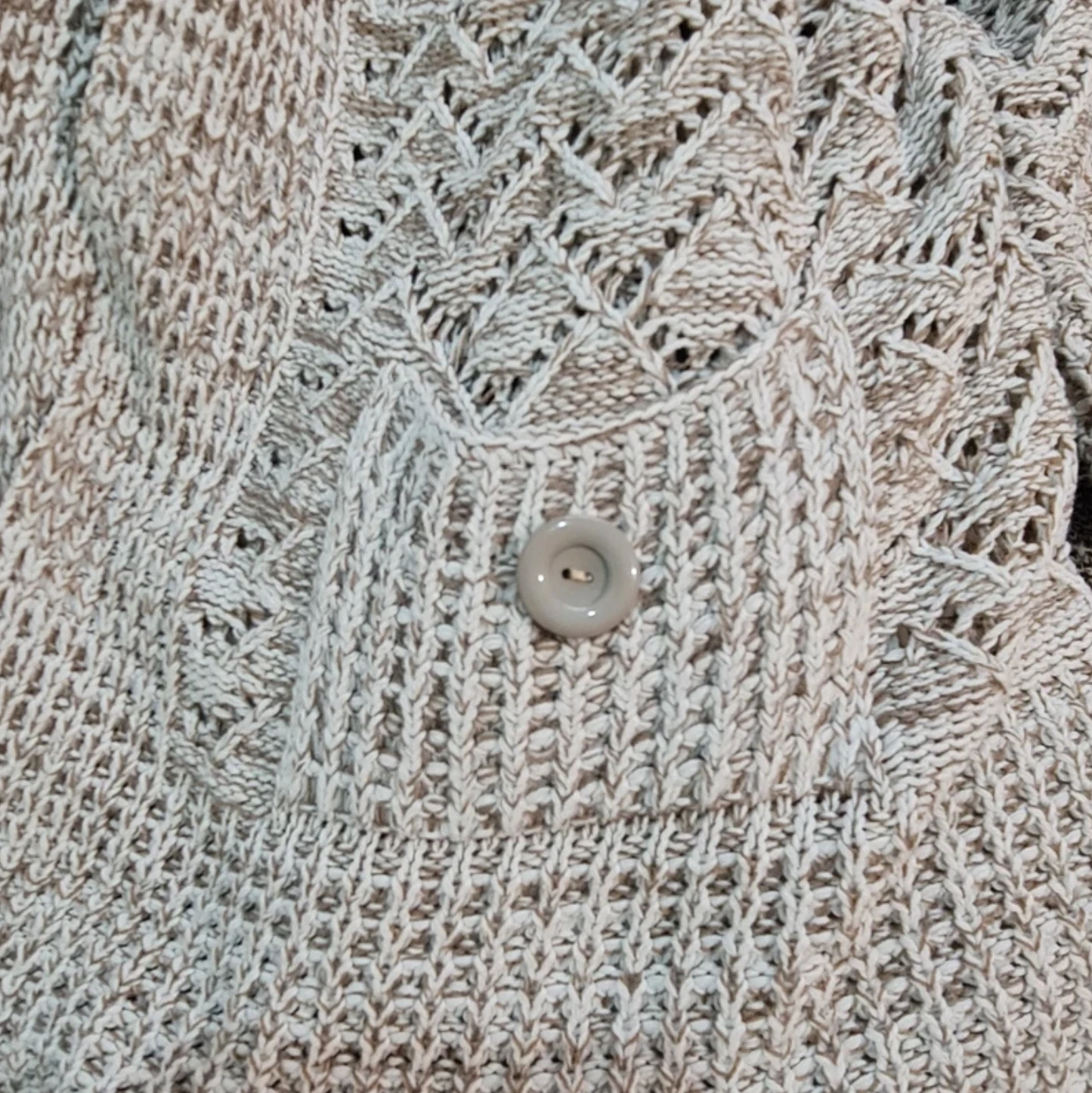 Glimpse Design Women’s Knit Cardigan Beige Open Knit UK 12-14 - Image 2