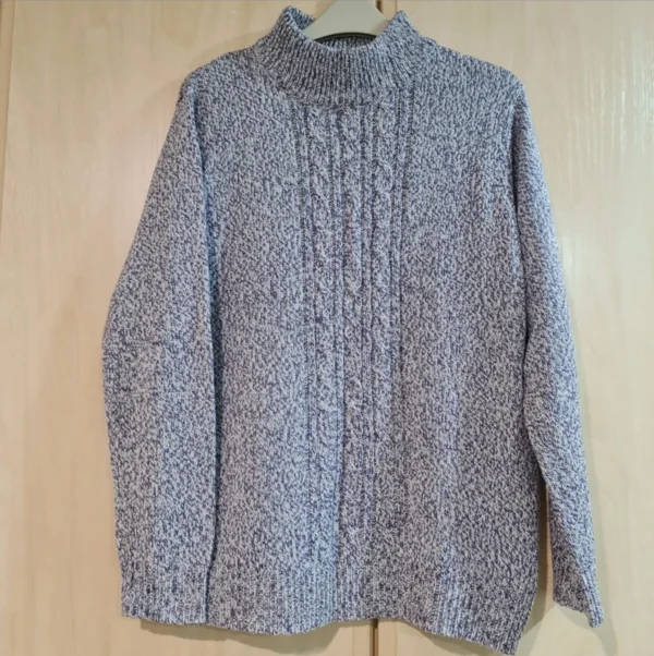 Damart Women’s Knitted Jumper Purple Mix Roll Neck UK 12-14