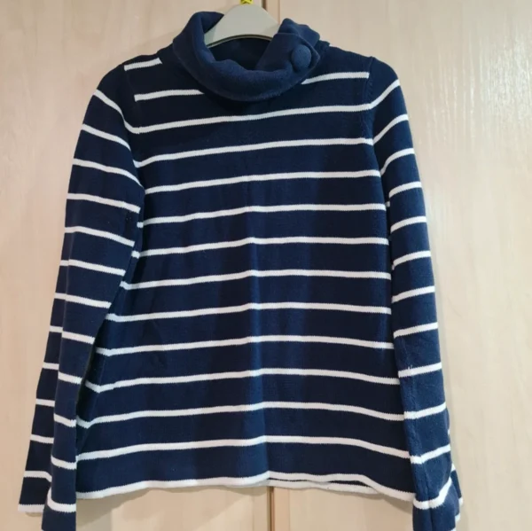 Marks & Spencer Women’s Striped Jumper Navy White Roll UK 12-14
