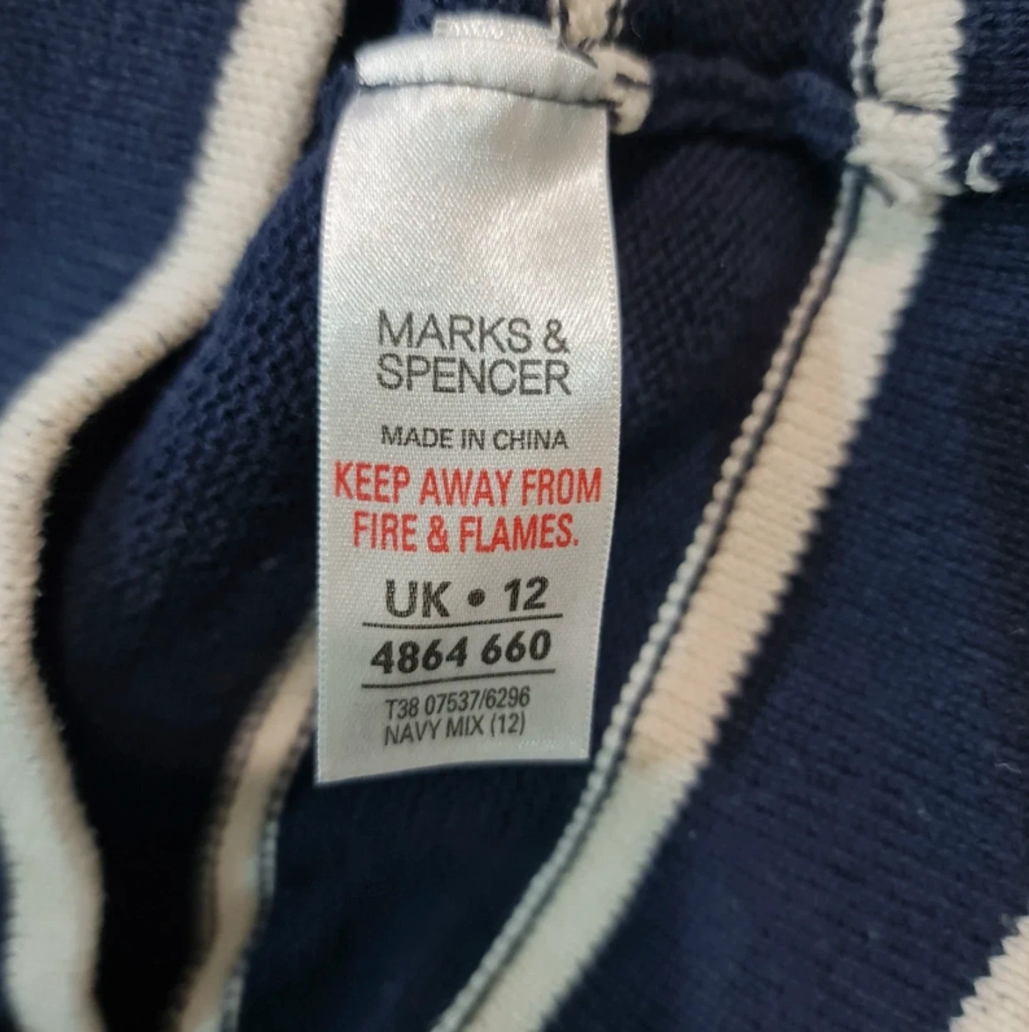 Marks & Spencer Women's Striped Jumper Navy White Roll UK 12-14 - Image 2