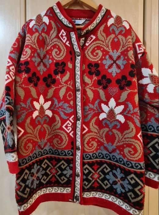 First Catch Women’s Nordic Pattern Cardigan Red M / UK 12-14