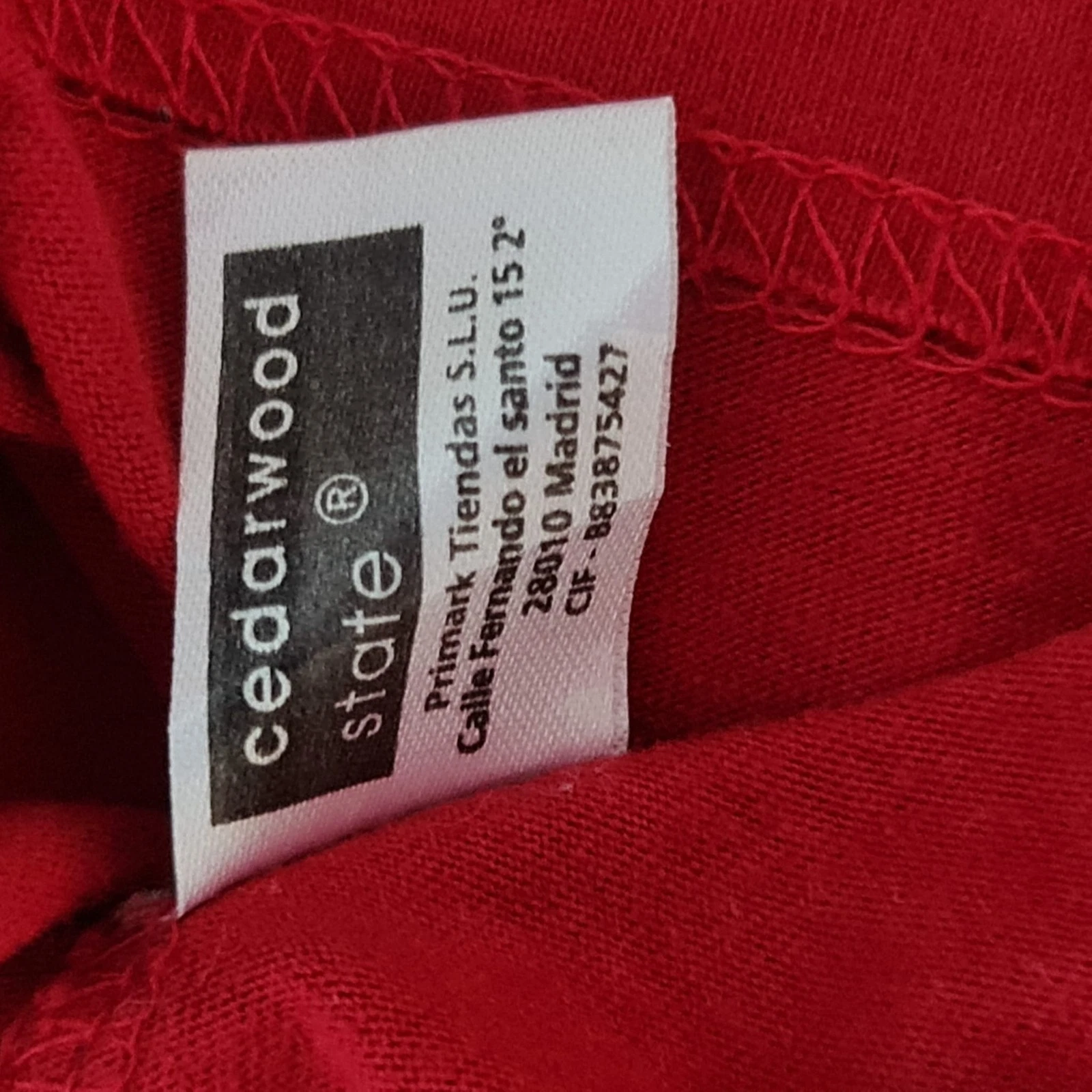 Cedar Wood State Red Baseball T-Shirt M Raglan Sleeve Graphic - Image 2