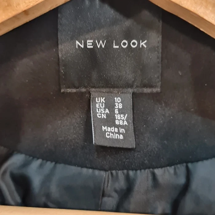 New Look Women’s Biker Jacket Black M / UK 12-14 Moto Zip Belted - Image 2