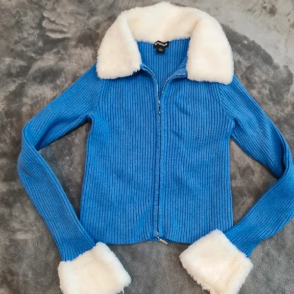 PrettyLittleThing Women’s Ribbed Zip Cardigan Blue S / UK 8-10