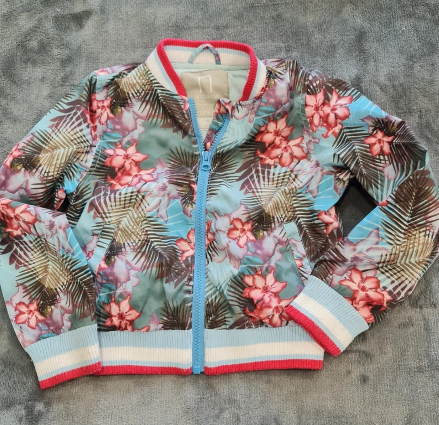 Name It Girls Bomber Jacket Floral Print 6 Years 116cm Zip