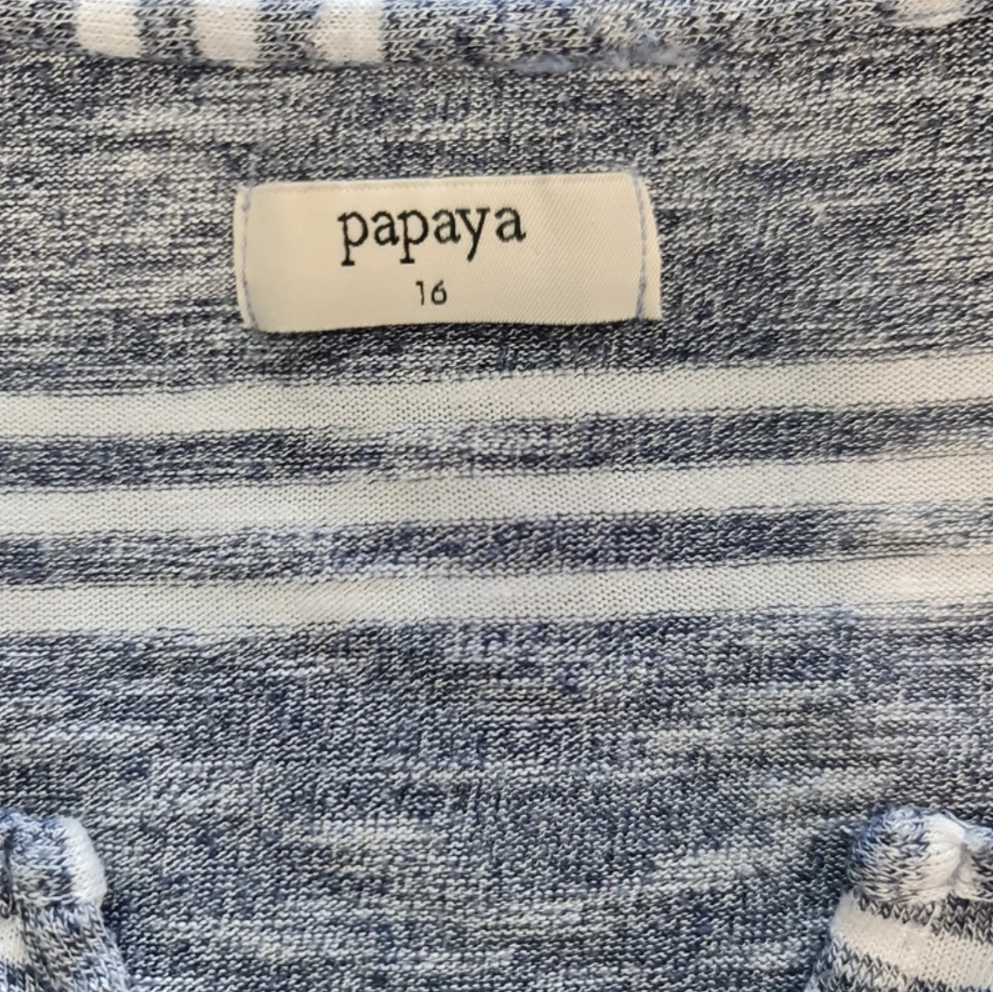Papaya Women’s Striped Top Grey White L / UK 16-18 3/4 Sleeve - Image 2