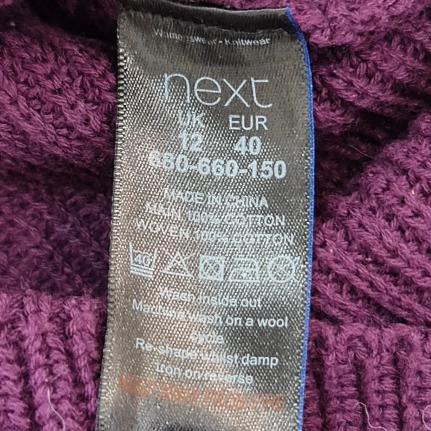 Next Women’s Knit Jumper Purple Floral Collar M / UK 12-14 Smart - Image 2