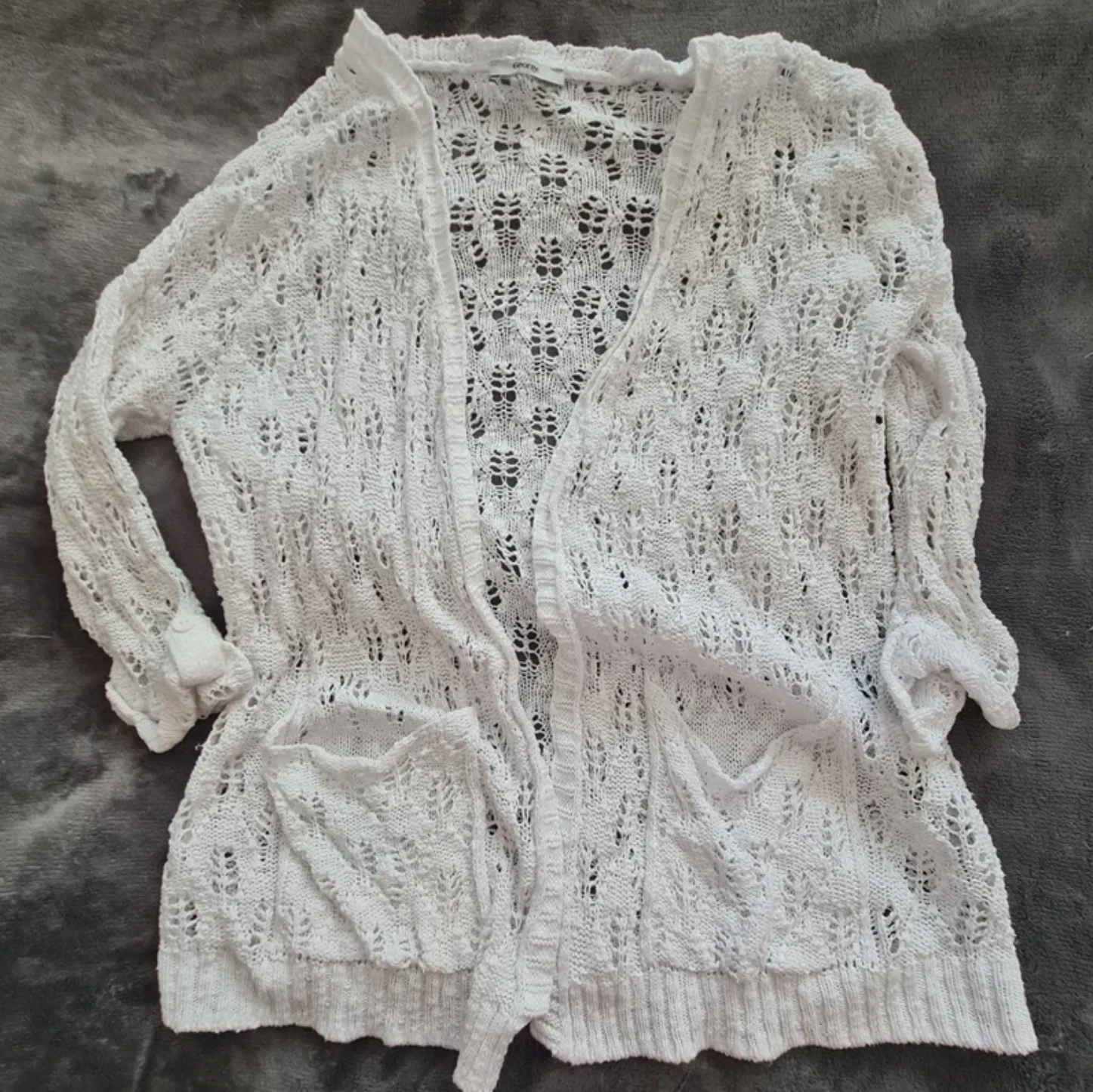 George Women’s Lace Knit Cardigan White L / UK 16-18