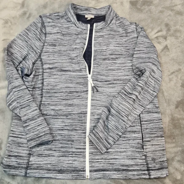 T by Talbots Women’s Zip Jumper Grey XL UK 20-22 Casual Stretch