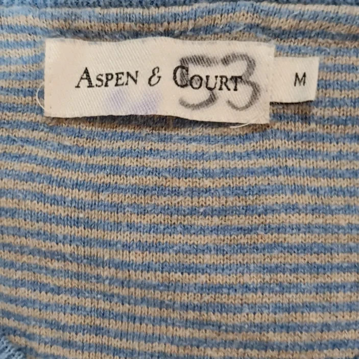 Aspen & Court Men’s Blue V Neck Cotton Jumper M - Image 2