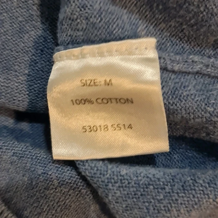 Aspen & Court Men’s Blue V Neck Cotton Jumper M - Image 3