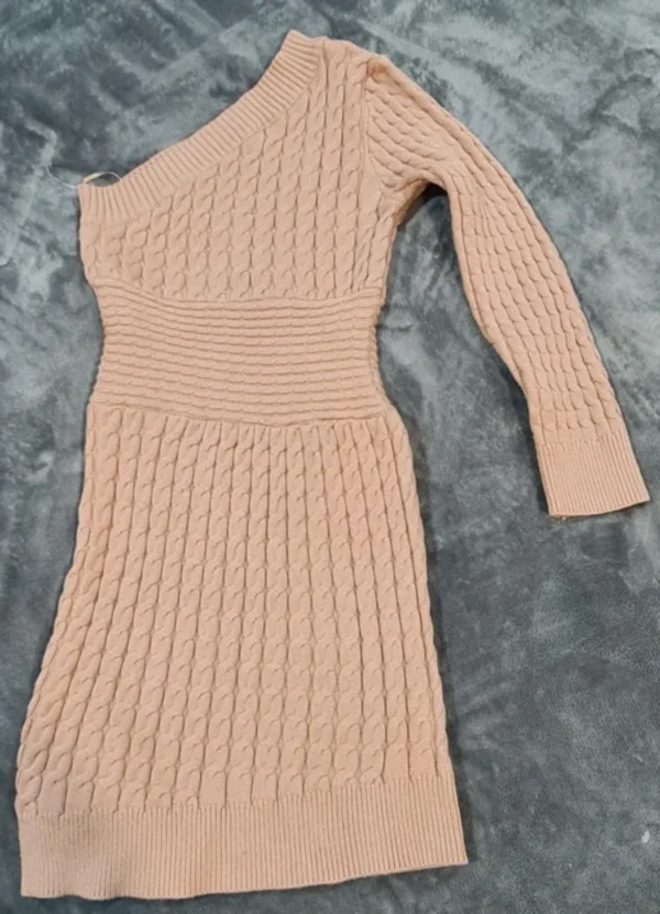 Flam Modes Women’s Cable Knit Dress Beige Size S / UK 8-10