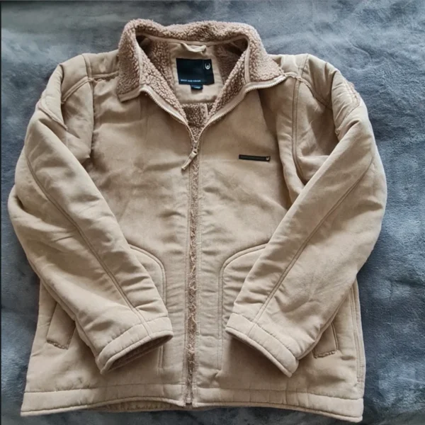 Duck And Cover Men’s Fleece Jacket Beige Sherpa L