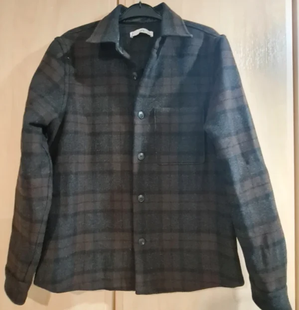 MNG Mango Men’s Check Wool Blend Shirt Jacket Slim S