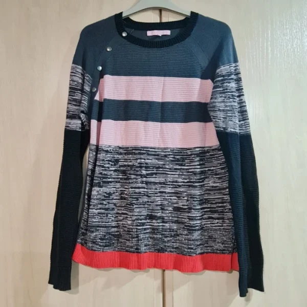 Next Women’s Striped Jumper Shoulder Buttons S / UK 8-10