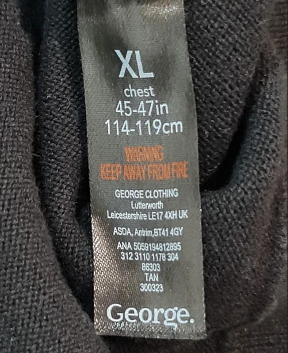 George Men’s Colour Block Jumper Beige Black White XL