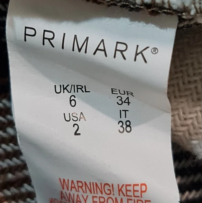 Primark Women’s Check Overshirt Jacket Brown White XS / UK 4-6 - Image 2