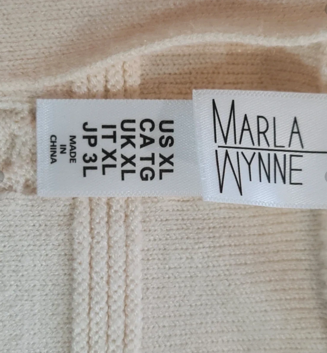 Maria Wynne Cream Knit Open Front Cardigan Women’s XL - Image 2